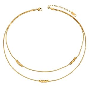 Fancy Necklace 18k Gold Plated Steel